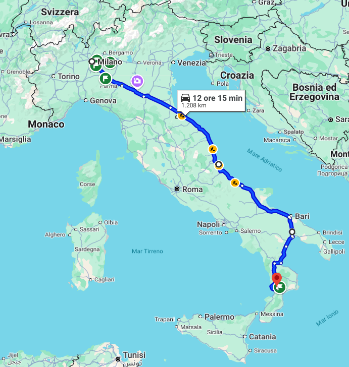 Raccolta pacchi per il Trasporto di Novembre 2024 da Lamezia a Milano via Adriatica.